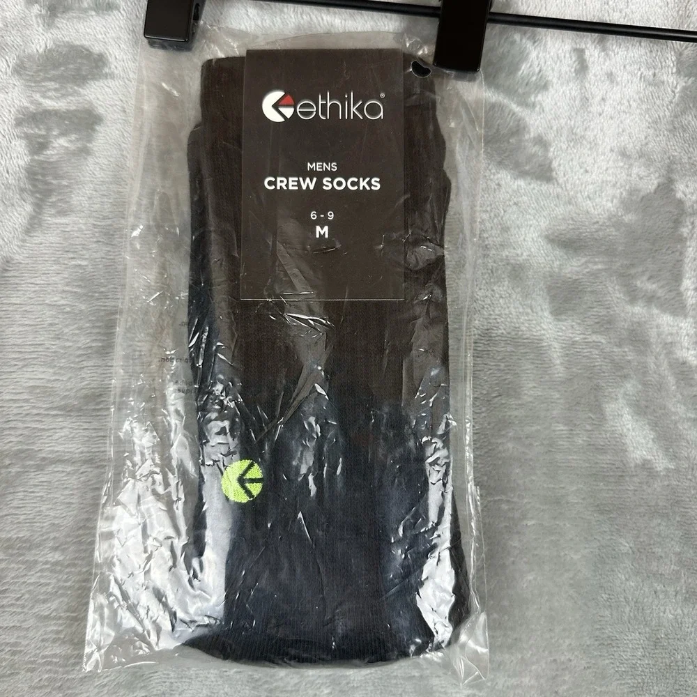 Ethika Crew Socks Men's M 6-9 Black NEW
